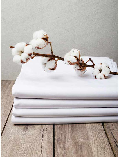Sunshine Percale Hotel Sheet White King Size 280x300cm 100% Cotton 1pcs