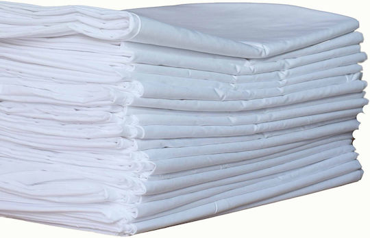 Decocraft Hotel Sheet White Queen Size 220x240cm Cotton & Polyester 1pcs