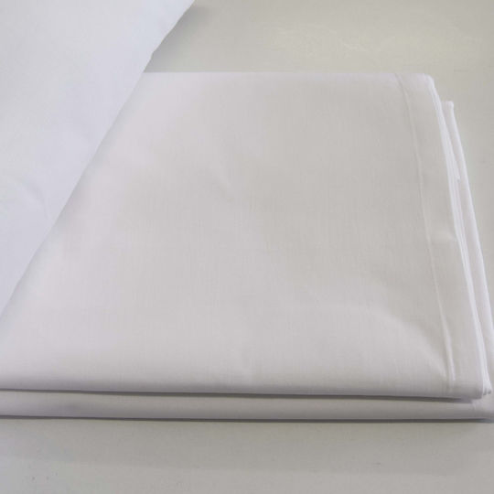 Decocraft Hotel Sheet White Queen Size 220x240cm Cotton & Polyester 1pcs