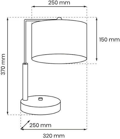 Eko Light Lino Metal Lampă de masă pentru Soclu E27 cu Abajur Alb și Bază