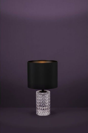 Eglo Sapuara Crystal Table Lamp for Socket E27 with Black Shade and Transparent Base