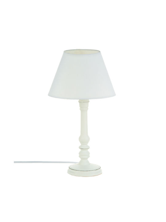 Click Wood Table Lamp for Socket E14 with White Shade and Base 3pcs