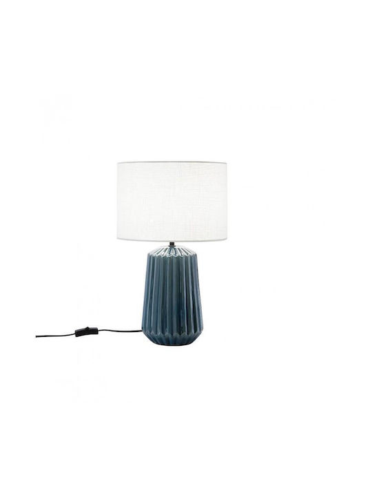 Fan Europe Ceramic Table Lamp for Socket E27 with White Shade and Green Base