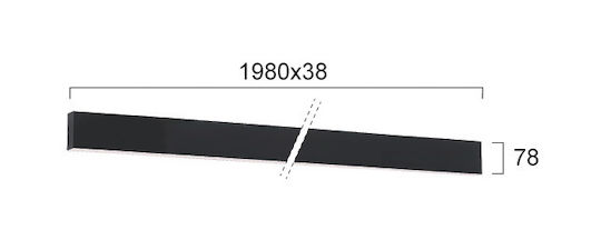 Viokef Commercial Linear LED Wall Light 51W Natural White 198cm