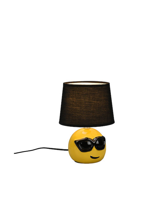 Trio Lighting Coolio Ceramic Table Lamp for Socket E14 with Brown Shade and Yellow Base