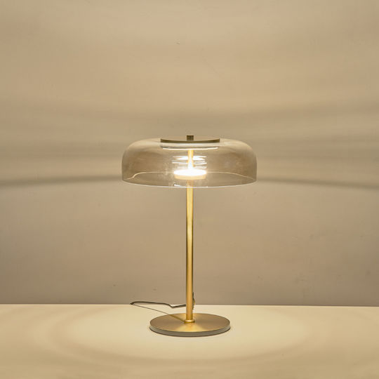 Eurolamp Lobby Μεταλλικό Πορτατίφ LED με Χρυσό Καπέλο και Βάση
