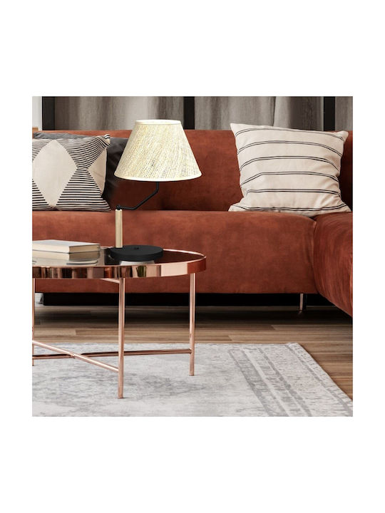Eko Light Etna Metal Lampă de masă pentru Soclu E27 cu Abajur Bej și Bază Negru