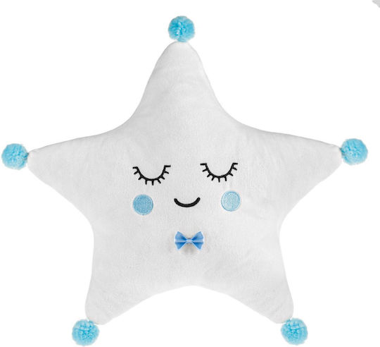 Decorative Pillow Star Pattern Sky Embroidery White 36x36 Cm