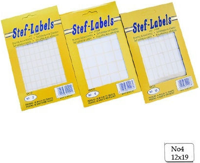 Stef Labels 1 Buc Etichete Adezive Mici Nr Rectangulare În Culoare Albă 12x19mm