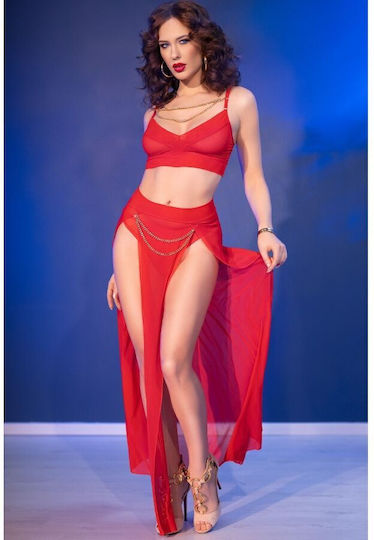 Chilirose Sexy Στολή Κόκκινη