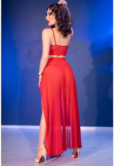 Chilirose Sexy Στολή Κόκκινη