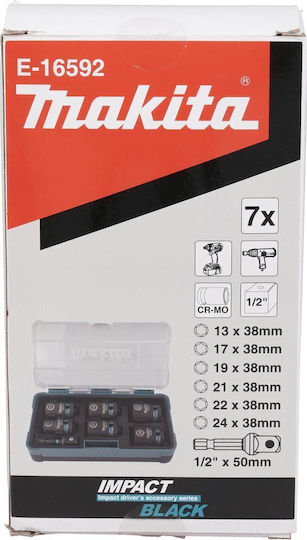 Makita Impact Socket Set 1/2" 7pcs 13-24mm