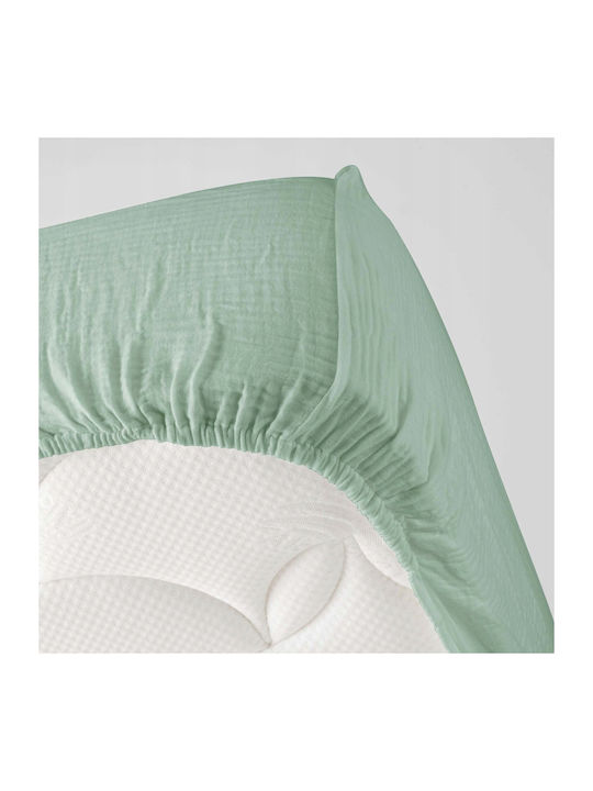 Douceur d'Intérieur Sheet Super-Double with Elastic 160x200cm. Green