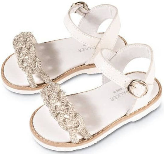 Babywalker Βαπτιστικά Δερμάτινα Πέδιλα Ασημί