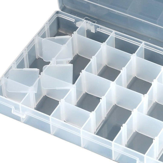 Proskit Tool Compartment Organiser Adjustable Transparent 27.5x17.7x4.2cm
