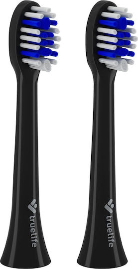 TrueLife SonicBrush Compact Ανταλλακτικές Κεφαλές για Ηλεκτρική Οδοντόβουρτσα Whiten Black 2τμχ