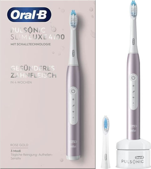 Oral-B Pulsonic Slim Luxe Ηλεκτρική Οδοντόβουρτσα με Χρονομετρητή Ροζ Χρυσό