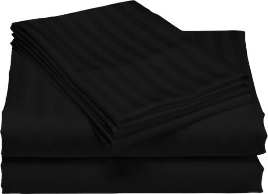 Damask Bed Sheet 240x260cm Black