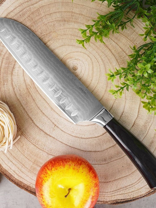 Orion Damascus Santoku Knife Made of Damascus Steel 31cm