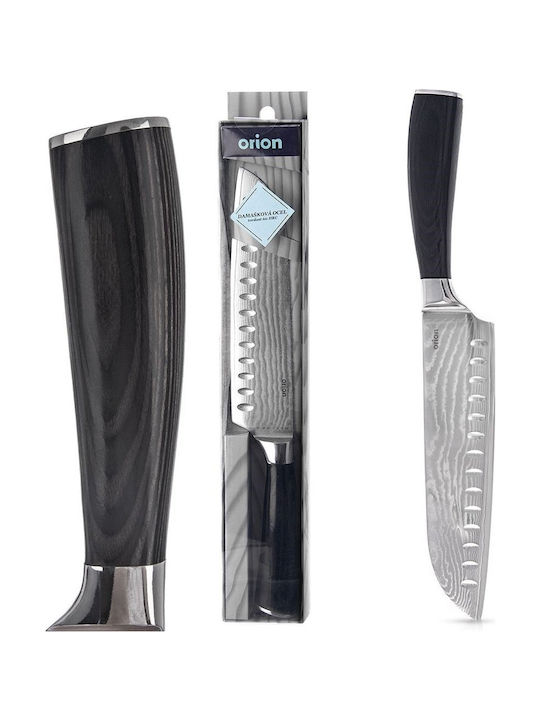 Orion Damascus Santoku Knife Made of Damascus Steel 31cm