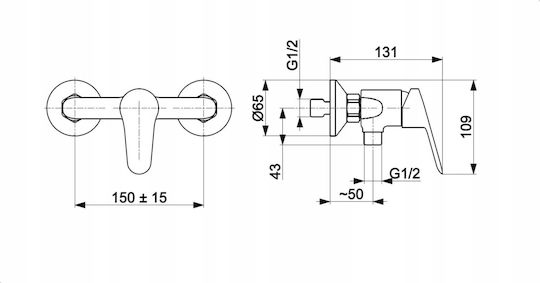 KFA Built-in Faucet Mixer for Shower Black