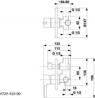 KFA Set Mixer & Cap Duș Îngropată pentru Duș Alb