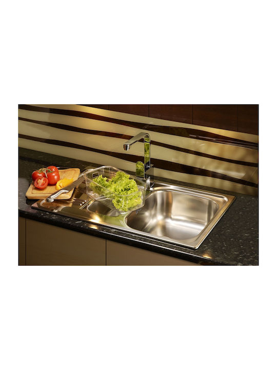Deante Ένθετος Νεροχύτης Inox με Μπαταρία Μ43.5xΠ78cm Ασημί