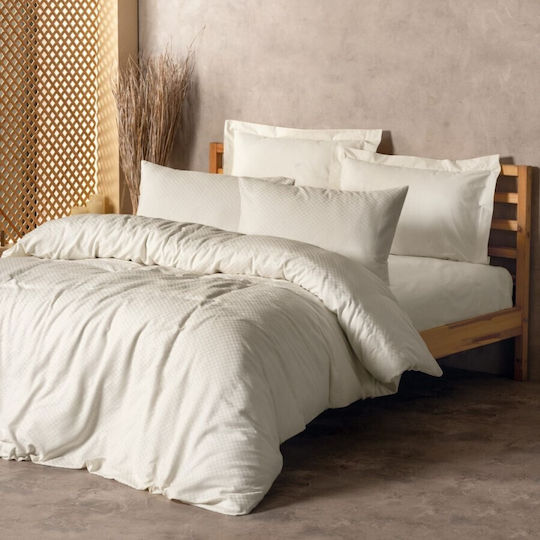Cotton Box Σετ Διπλή 200x220cm Εκρού