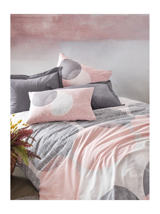 Cotton Box Bettbezug-Set Baumwolle Doppelbett mit 2 Kissenbezügen & 1 Bettlaken 200x220 Grey
