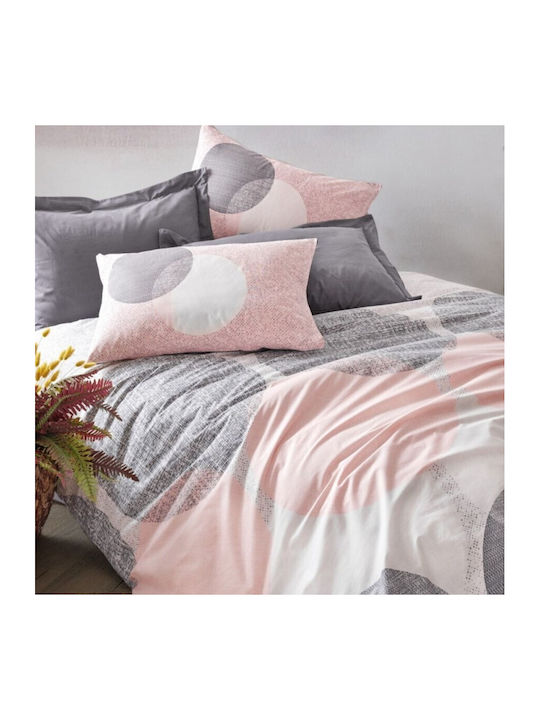 Cotton Box Bettbezug-Set Baumwolle Doppelbett mit 2 Kissenbezügen & 1 Bettlaken 200x220 Grey