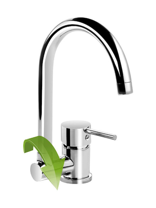 Deante Tall Kitchen Faucet Counter Silver