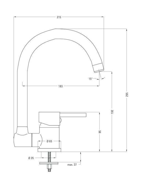 Deante Tall Kitchen Faucet Counter Silver