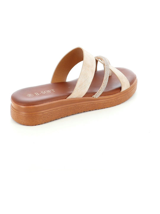 Γυναικεία Σανδάλια Flatforms Χρυσά