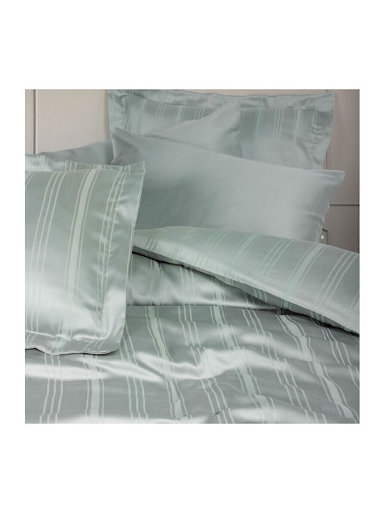Cotton Box Set Husă de Pilotă Bumbac Dublă cu 4 Fețe de Pernă & 1 Cearsaf 200x220 Mint Green