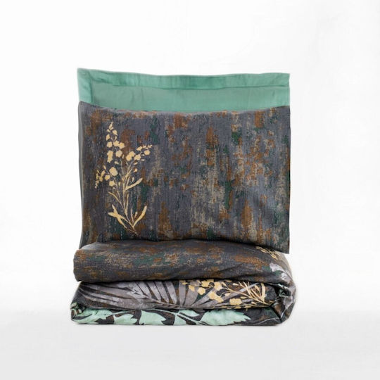 Cotton Box Set Husă de Pilotă Dublă cu 4 Fețe de Pernă & 1 Cearsaf 200x220 Verde