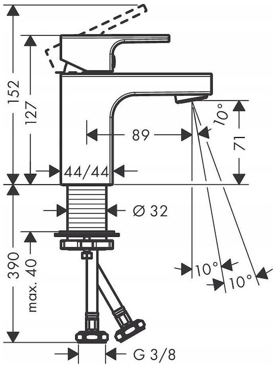 Hansgrohe Αναμεικτική Μπαταρία Νιπτήρα Μαύρη