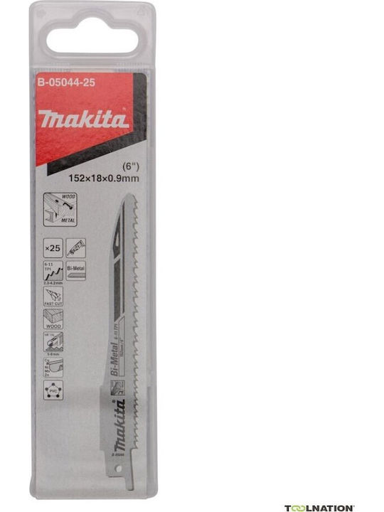 Πριονόλαμα Σπαθιού Makita Bim 152x0.9mm 25τεμ Ξυλο Μεταλλο Pvc Γρηγορο