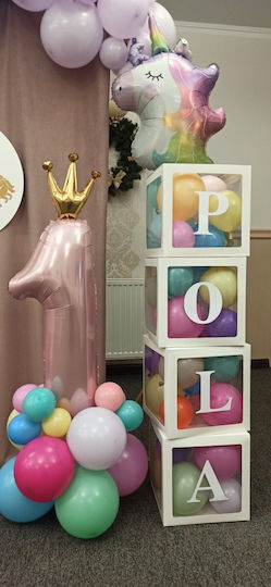 Komposition mit 100 Luftballons Latex Rosa 12.5cm