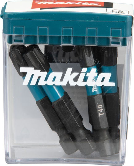 Makita Screwdriver Bit T40-50mm 10pcs Impact Black