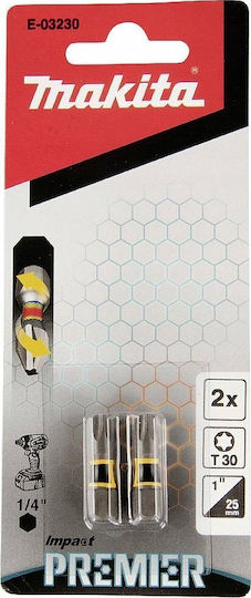 Makita Schrauberbit T30-25mm 2Stk Impact Premier