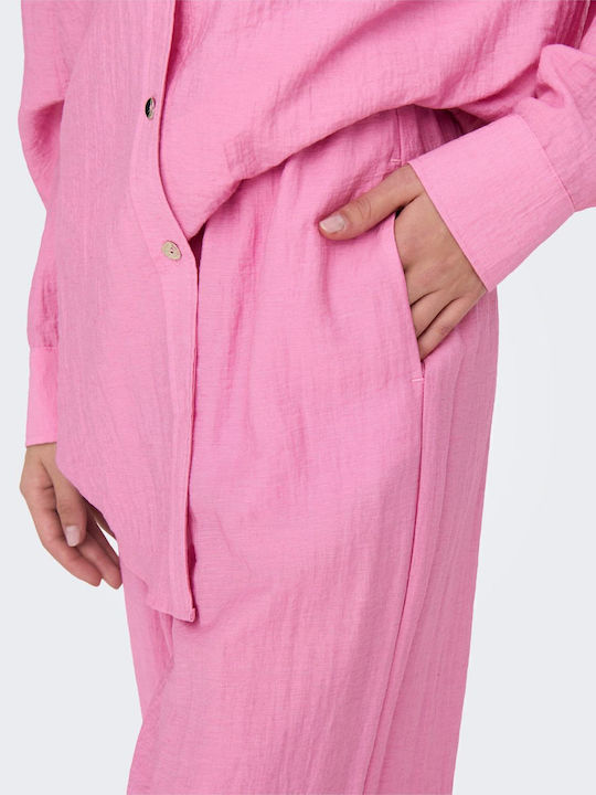 Women's Fabric Trousers Fuchsia