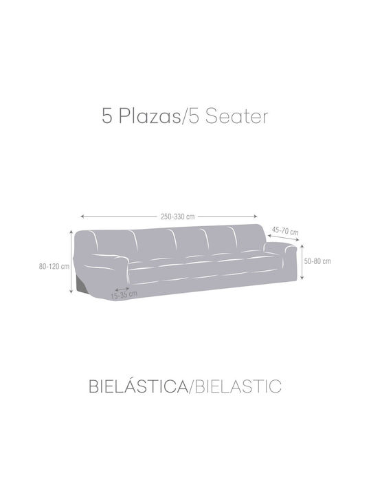 Eysa Roc Husă Elastică Canapea cu cinci locuri C/16 Dark Gray 250εκ. 1buc F7591716