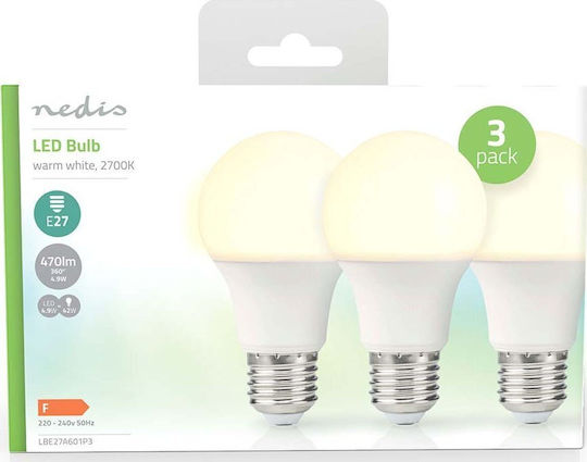 Nedis Λάμπα LED 4.9W για Ντουί E27 Θερμό Λευκό