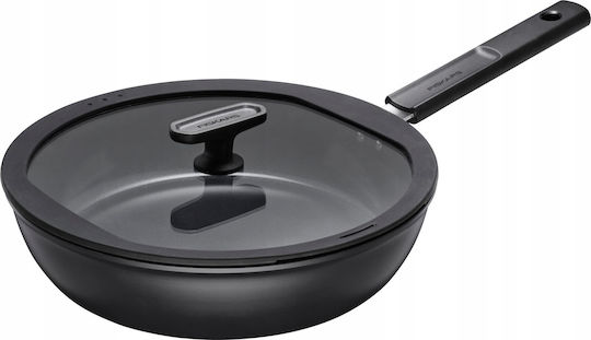 Fiskars Hard Face Aluminum Pan with Lid with Non-Stick Interior Coating 26cm