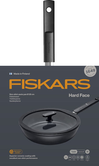 Fiskars Hard Face Aluminum Pan with Lid with Non-Stick Interior Coating 26cm