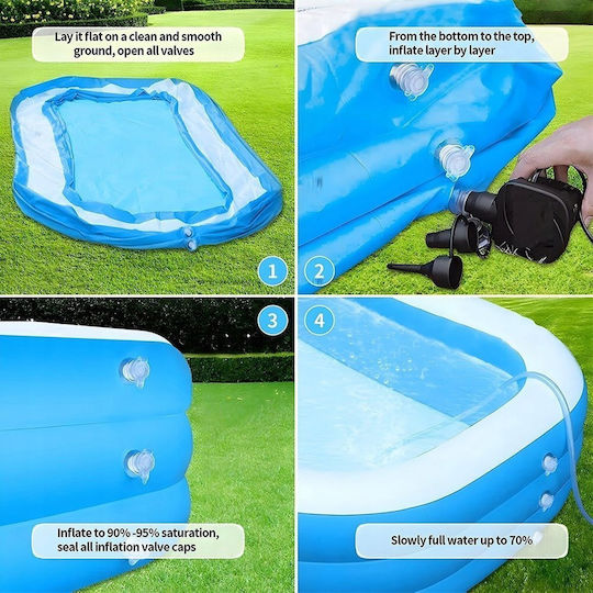 Vilde Παιδική Πισίνα PVC 836lt Φουσκωτή 245x150x43εκ. Μπλε