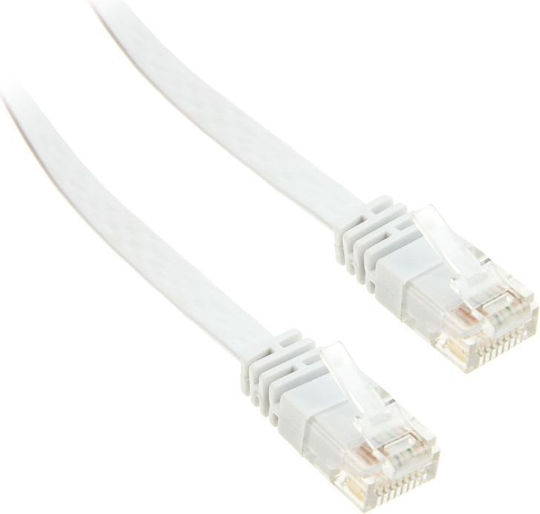 InLine Flat U/UTP Cat.6 (Gigabit) Καλώδιο Δικτύου Ethernet 7m Λευκό