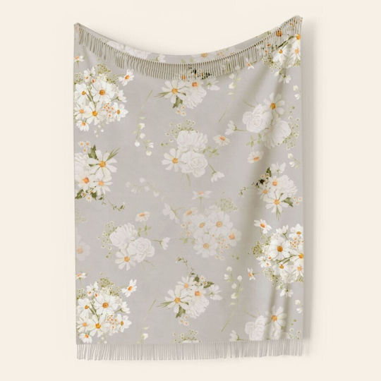 Cotton Club Halbduenne Decke mit Fransen 180x220cm Beige