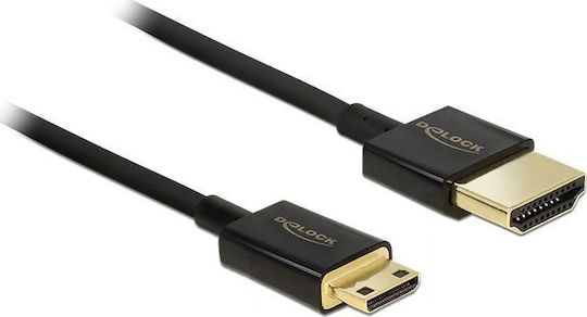DeLock HDMI 2.0 Premium High Speed 4K 60Hz HDR Cable HDMI Male - Mini HDMI Male 2m Black