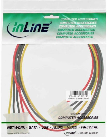InLine 4-Pin Molex - 4-Pin Molex Cable 0.5m Πολύχρωμο 29650B